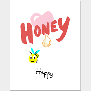 Honey Bee Happy Posters and Art